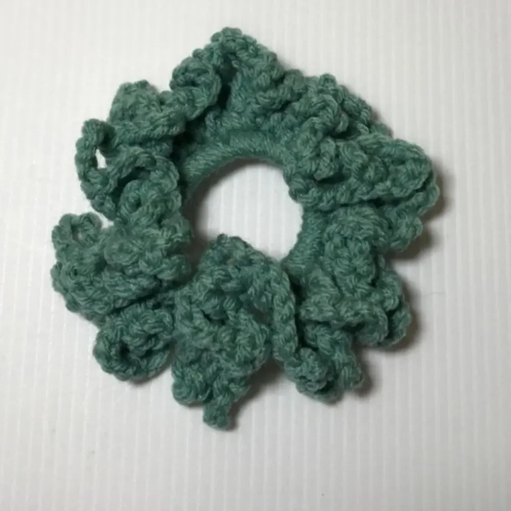 NWT Handmade Crocheted  Mint Green Hair Scrunchie